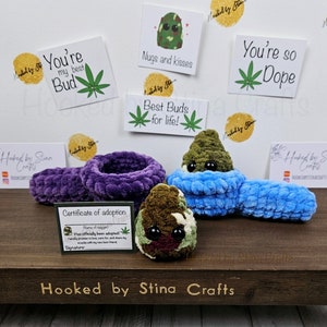 Smoke Bowl and Weed Nugget Plushie, Crochet Nug, 420 Friends, Marijuana Glass Pipe, Stoner Accessories, Pothead, Birthday Present for Smoker