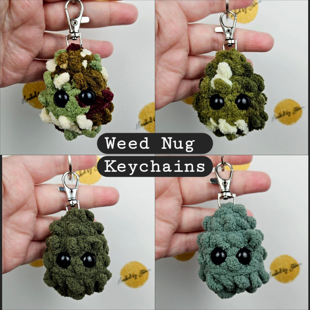 Crochet Weed Nug Keychain, 420 Gift, Stoner Accessories - Etsy