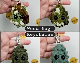 Crochet Weed Nug Keychain, 420 Gift, Stoner Accessories