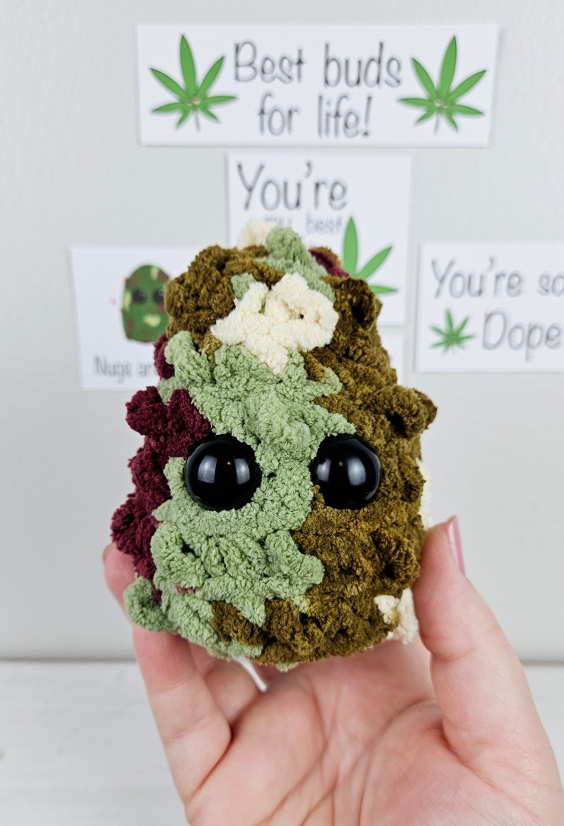 Weed Nugget Plushie, Crochet Keychain, Christmas Ornament, 420 Friends, Gift for Smoker, Marijuana, Stoner Accessories, Mary J, Pothead 4/20 1 Nugget Plushie