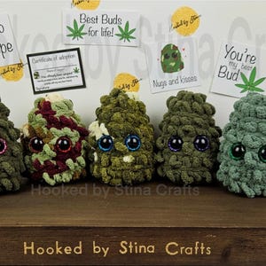 Crochet Weed Nug Plushie, 420 Stoner Gift, Marijuana Bud