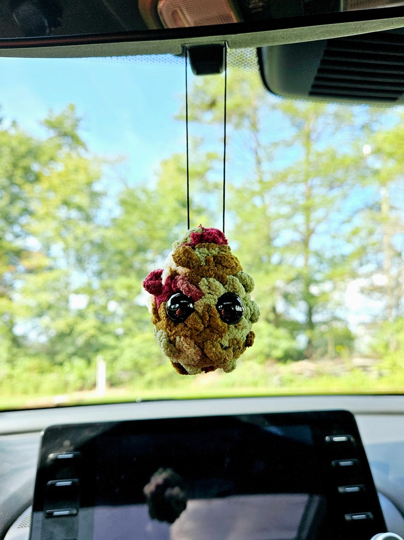 Weed Nugget Plushie, Crochet Keychain, Christmas Ornament, 420 Friends, Gift for Smoker, Marijuana, Stoner Accessories, Mary J, Pothead 4/20 1 Car mirror (small)