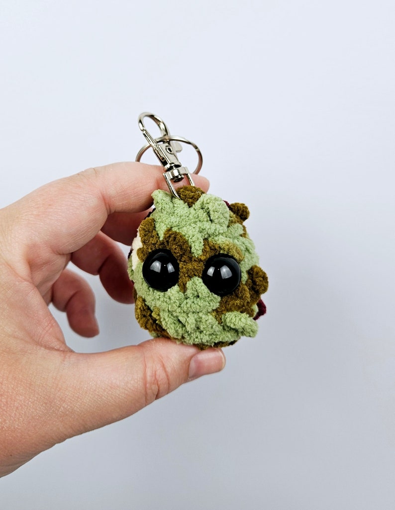 Weed Nugget Plushie, Crochet Keychain, Christmas Ornament, 420 Friends, Gift for Smoker, Marijuana, Stoner Accessories, Mary J, Pothead 4/20 1 Keychain (small)