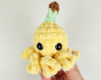 Crochet Banana Octopus Plushie: Kawaii Desk Pet