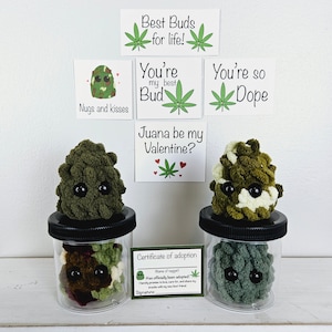 Adopt a Weed Nugget Plushie, Nug in Jar, 420 Friends, Marijuana, Stoner Accessories, Pothead, 4/20 Gift, Birthday Present for Smoker, April