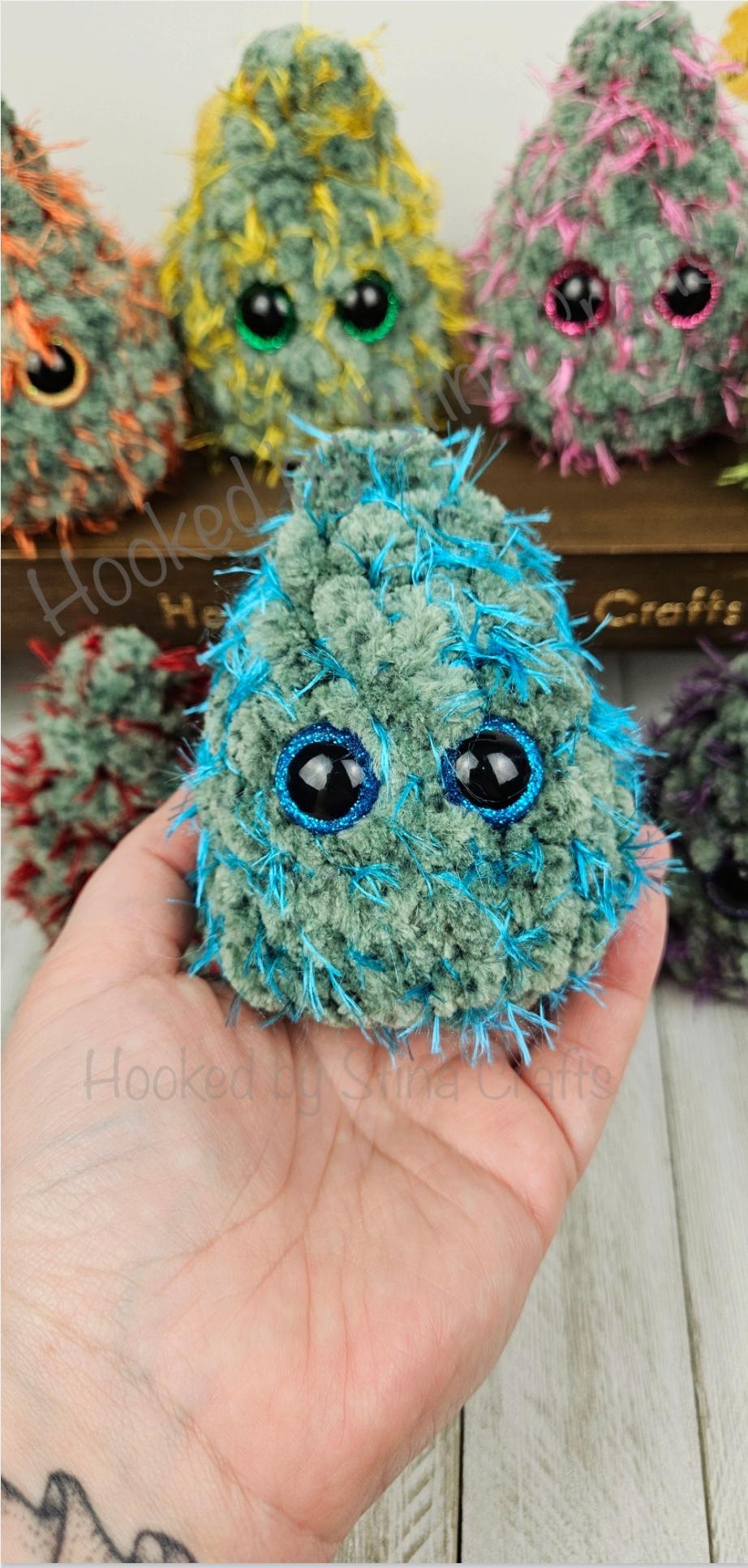 Strain Weed Nugget Plushie, Crochet Nugs, Smoke Station Decor, 420