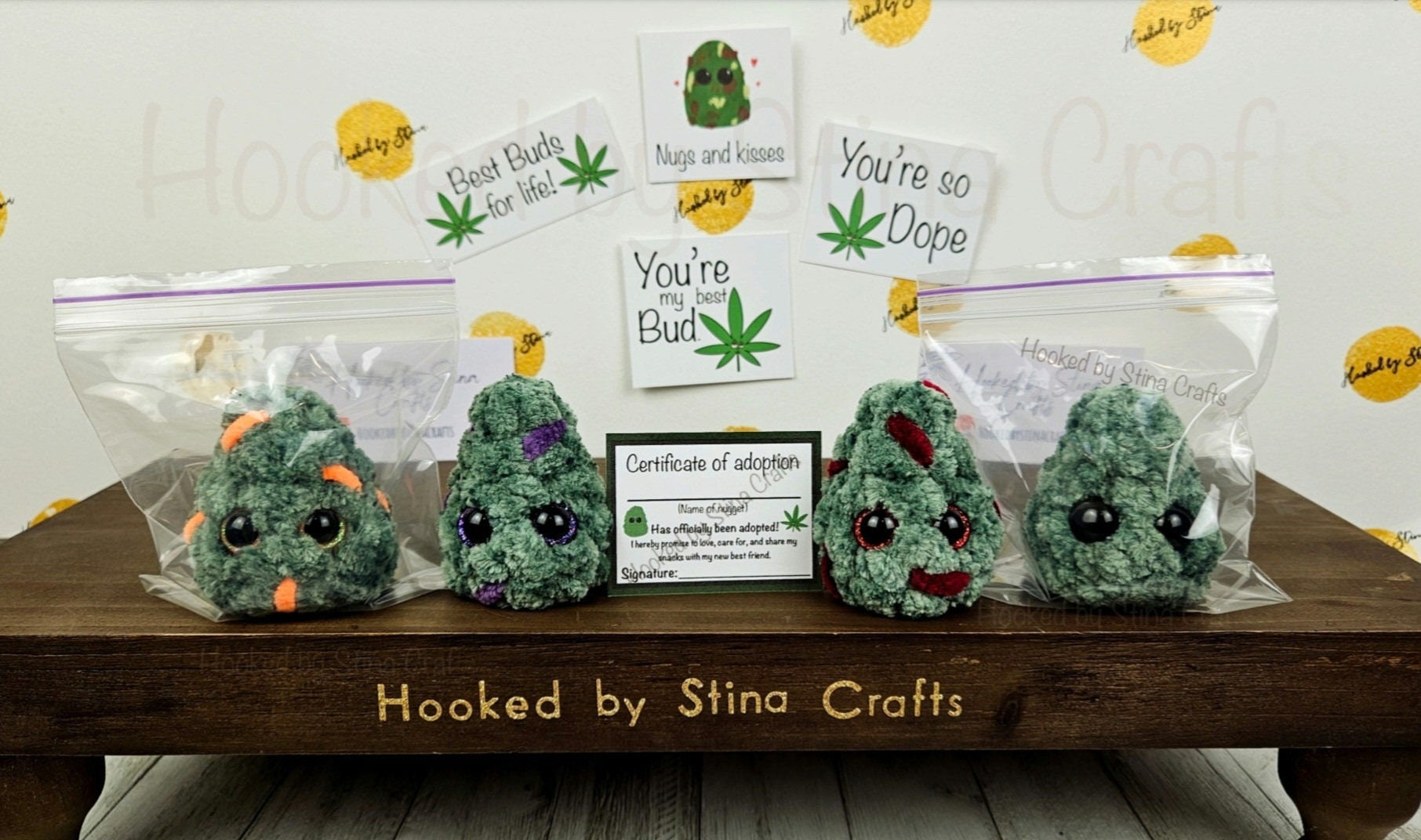 激レア！！ Gruen nugget クオーツ 不動品 タイラーザクリエター Mini Weed Nugget Plushie in Bag, Crochet Nugs, Smoke Station Decor