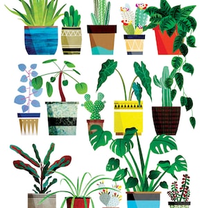 House Plants New Home Greeting Card - Birthday Cards - New Home - Celebration - Congratulations - A6 Card - Snippet Art - Illustration image 3