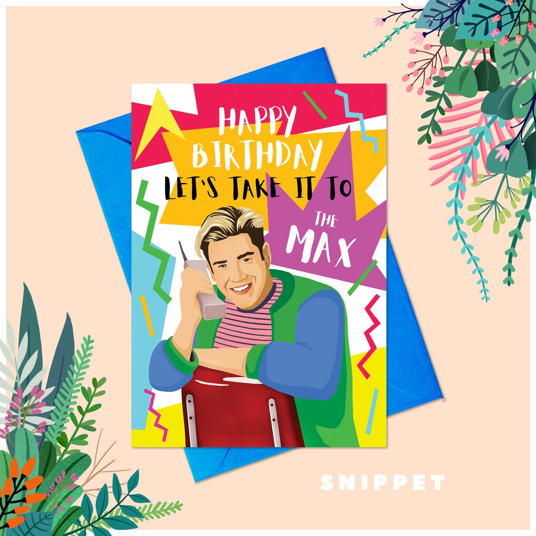 Saved By The Bell Greetings Card - Illustration - Happy Birthday -  Celebrity Cards - Celebration - 90s Nostalgia - Snippet Art - A6 Card -  Etsy Österreich, image size:1080x1080