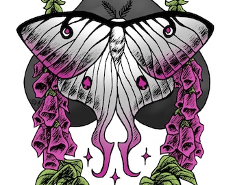 Asexual Pride Moth Postcard
