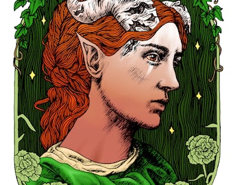 Rossetti Tiefling Postcard