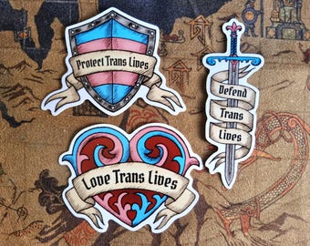 Trans Pride - Medieval Sticker Set - Charity Fundraiser