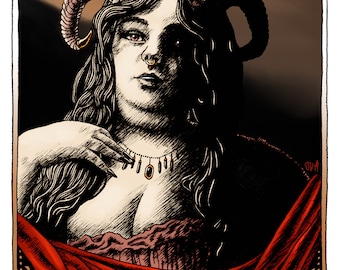 Baroque Tiefling - A5 Art Print
