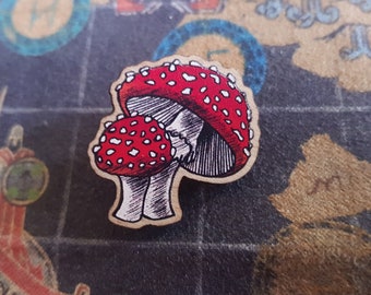 Fly Agaric - Wooden Pin Badge