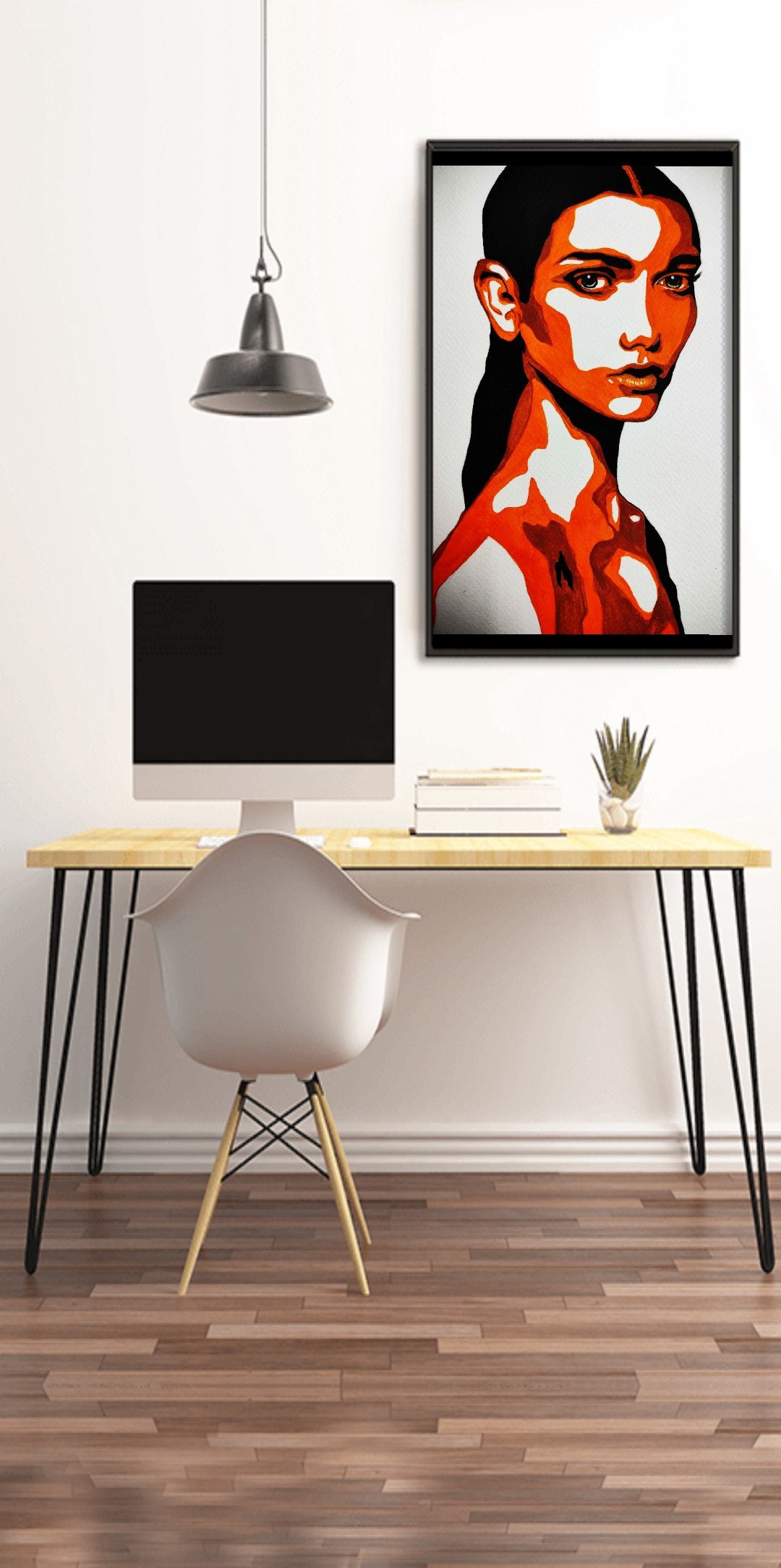 MODEL FACE PAINTING Printable Wall Art Original Painting Wall | Etsy