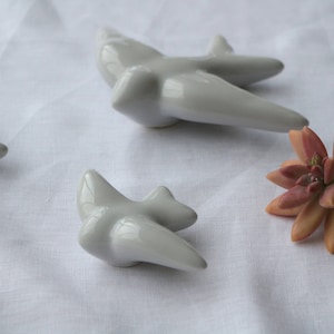 Gray swallows - set of 4 -  portuguese swallows, Ceramic Swallows, golondrinas de cerámica, Hirondelles en céramique, home decoration.