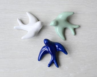 Keramisk kylmagnet med svala, svalamagnet, portugisisk svalapresent, kylskåpsmagneter, köksmagneter, bröllopsgåva, födelsedagspresent