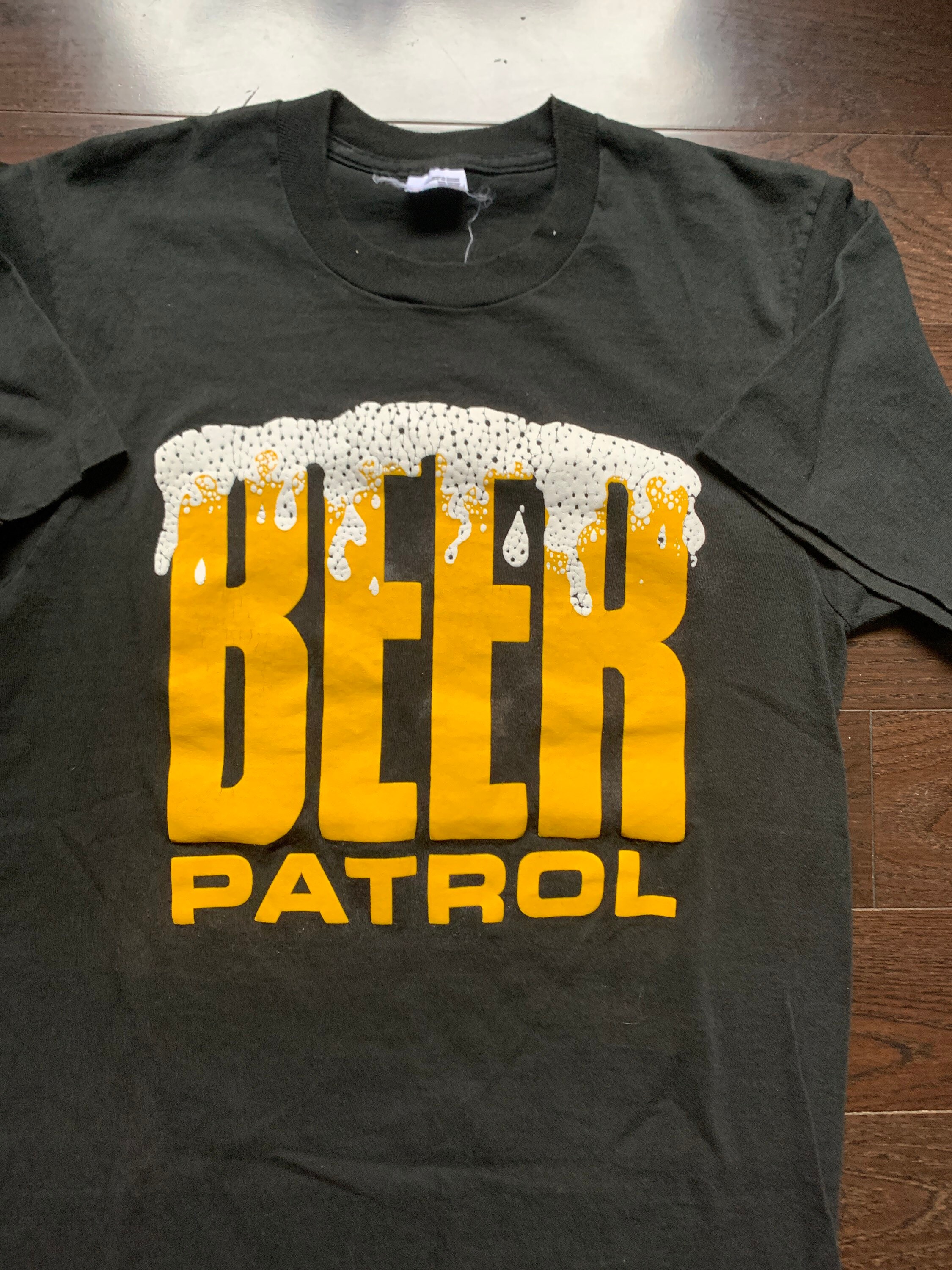 90s Beer Patrol Puff Print T Shirt 