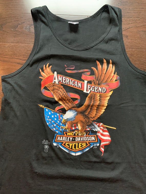 80s Harley Davidson 3D Emblem Tank Top