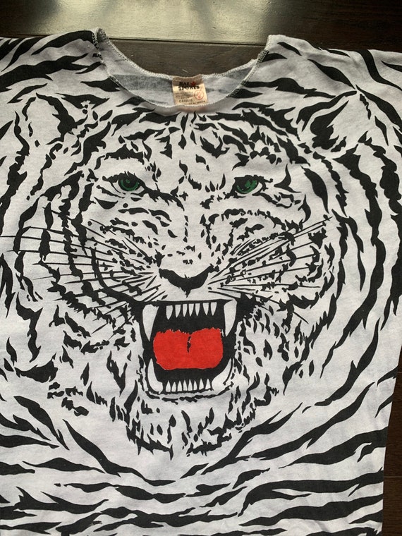 80s White Tiger T Shirt | Etsy