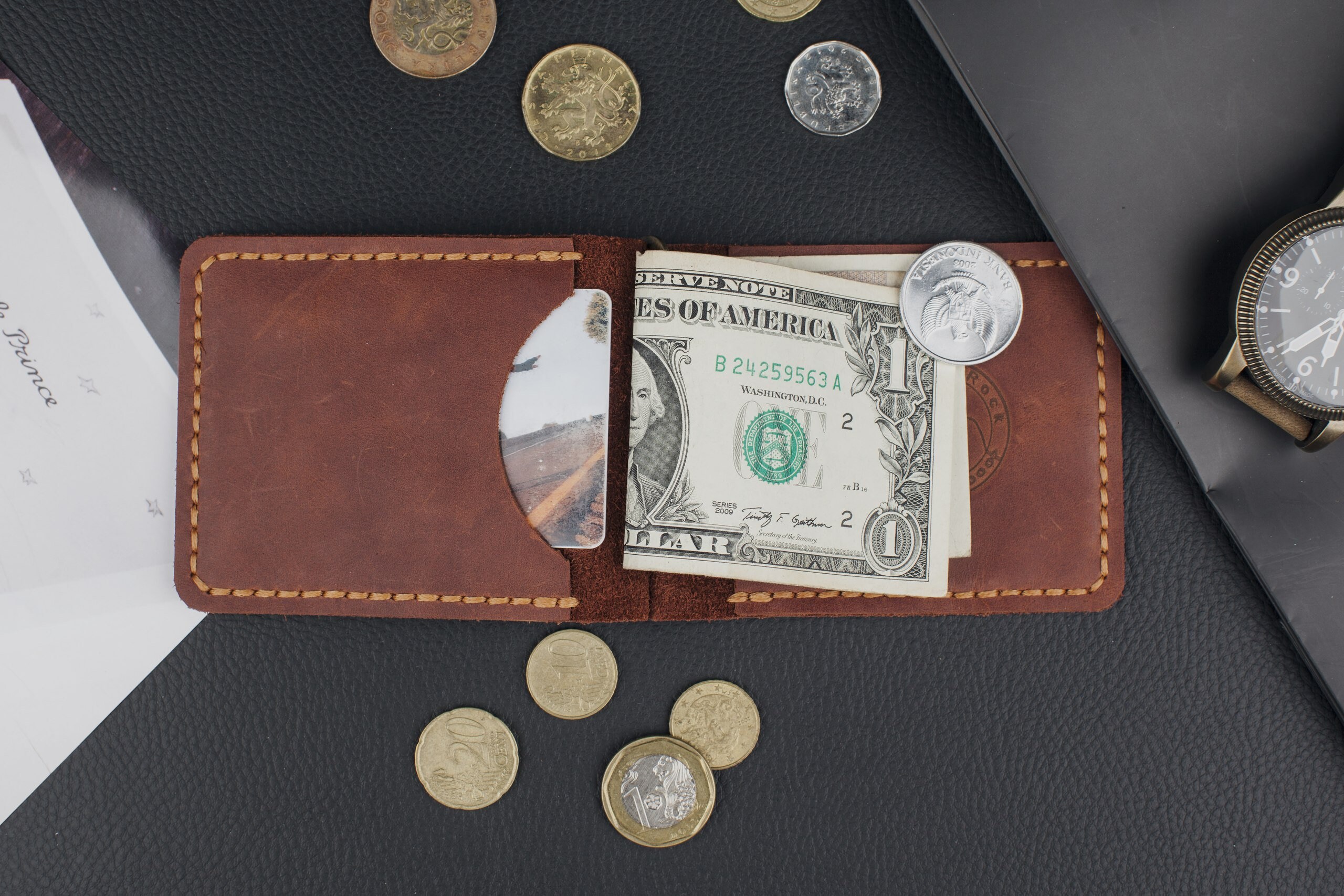 PDF Leather Wallet Template Pattern Money Clip Wallet Etsy