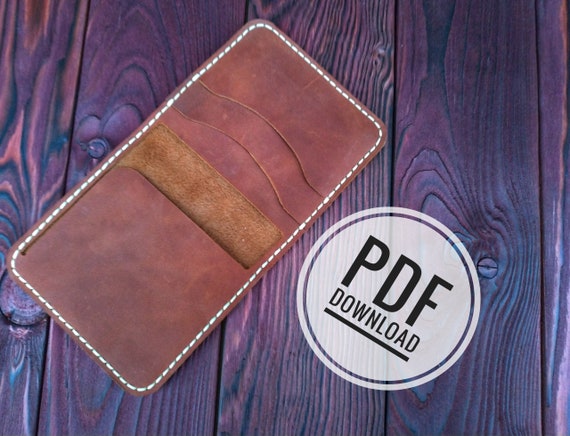 PDF leather wallet template pattern bifold wallet | Etsy