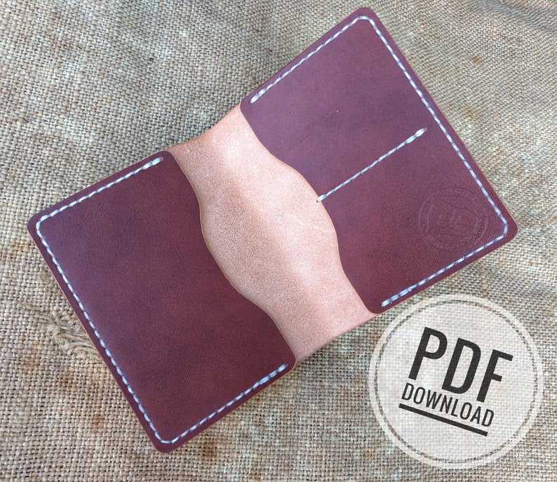 PDF Leather Wallet Template Pattern Leather Bifold Wallet | Etsy