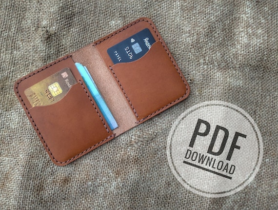 vertical cardholder mini wallet PDF leather wallet template pattern