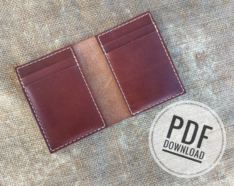 PDF Leather Wallet Template Pattern Vertical Cardholder | Etsy