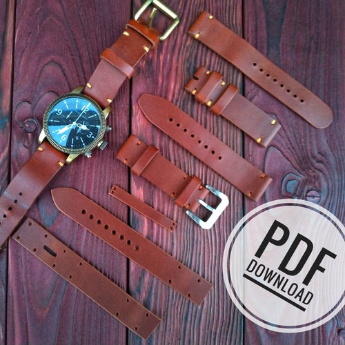Watch Strap Pattern PDF Leather Watch Band Template Handmade Etsy