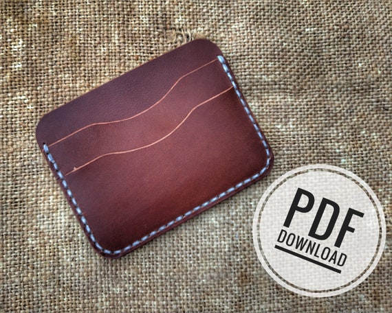 PDF Leather Wallet Template Pattern Leather Cardholder mini | Etsy