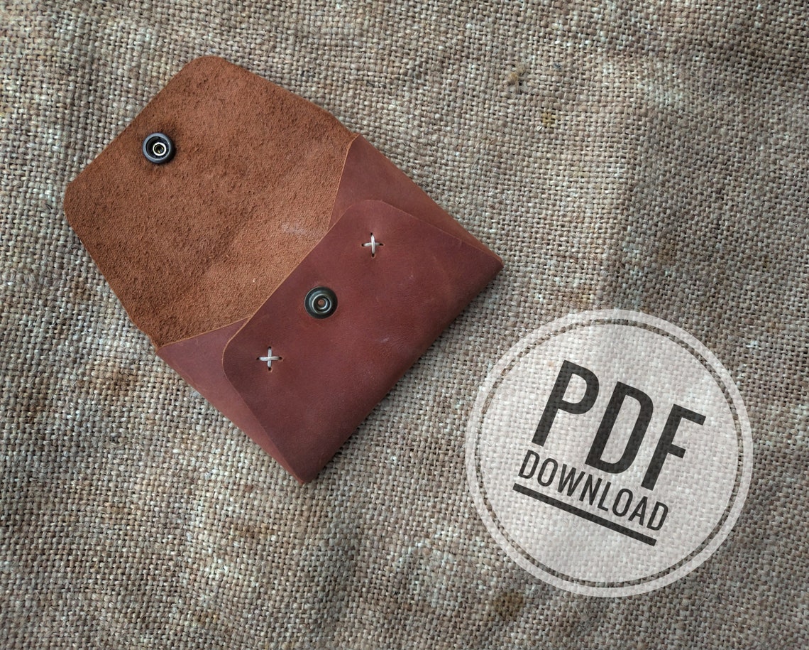 PDF leather wallet template pattern leather card holder | Etsy