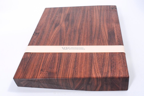 Medium Walnut Wood Thick Cutting Board, Solid Edge Grain BBQ Cutting Board,  Nice Gift for Wedding 