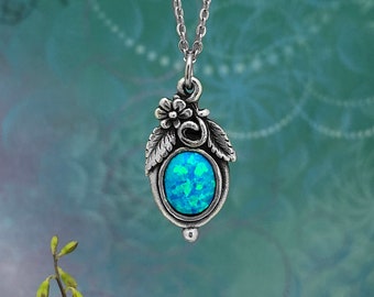 Opal Necklace, Blue Opal Pendant, Australian Jewellery, Blue Fire Opal, Australian Seller, Gift for Woman, Mother's gift, Australian Gift