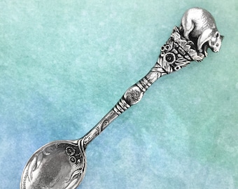 Wombat Australian Souvenir Spoon, Australian Made Pewter Gift, Collectable Spoons, Australian Collectable Spoons