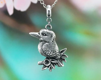 Kookaburra Necklace, Australian Bird Jewellery, Solid Handmade Pewter
