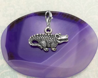 Australian Made Pewter Crocodile Charm: Lead-Free Jewelry Gift