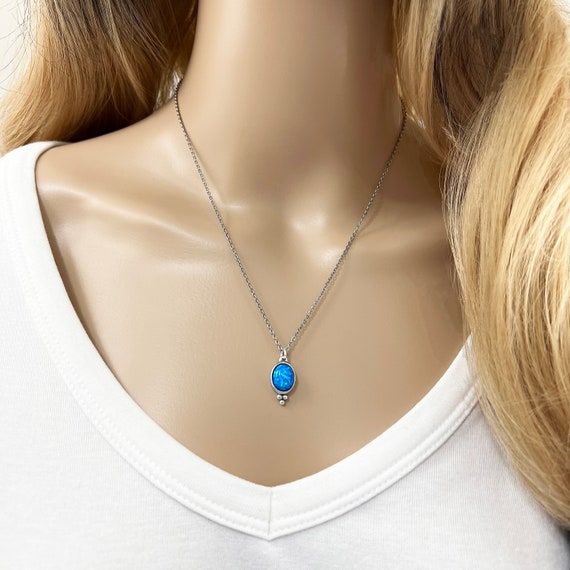 Paparazzi blue cheap moonstone necklace