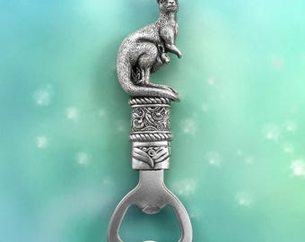Australian Kangaroo Pewter Bottle Opener, Gift for Him