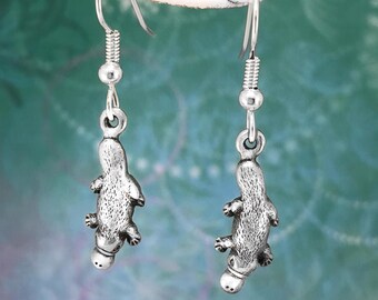 Platypus Earrings, Handmade Solid Pewter, Australian Platypus Gift