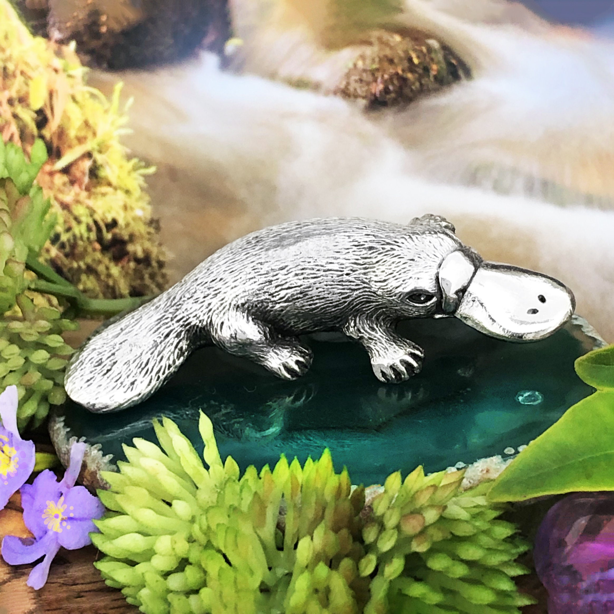 Pewter Platypus Figurine: Australian Made Animal Art