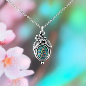 Black Opal Necklace, Black Fire Opal Pendant, Australian Jewellery, Australian Seller, Gift for Woman, Mother&#39;s gift, Australian Gift