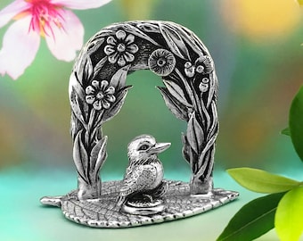 Pewter Kookaburra Figurine: Australian Garden Friends Collectible