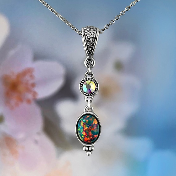 Cuttlefish Cast Solid Black Opal Silver Pendant Necklace.