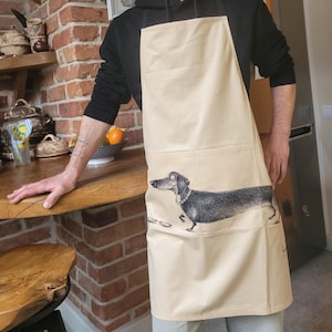 Dachshund Apron: Sausage Dog Kitchen Accessory, Chef Gift image 1