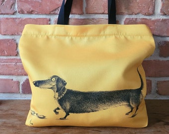 Dachshund Tote Bag, Dog Mom Bag, Dachshund Lover Gift, Birthday Gift, Cute Dog Bag, Travel Bag, Beach Bag, Gift For Her