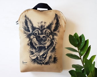 Dog Print Backpack: Lightweight Travel Hiking Rucksack