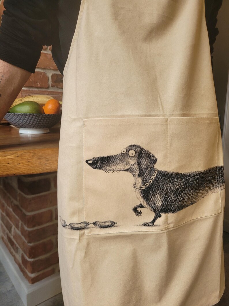Dachshund Apron: Sausage Dog Kitchen Accessory, Chef Gift image 2