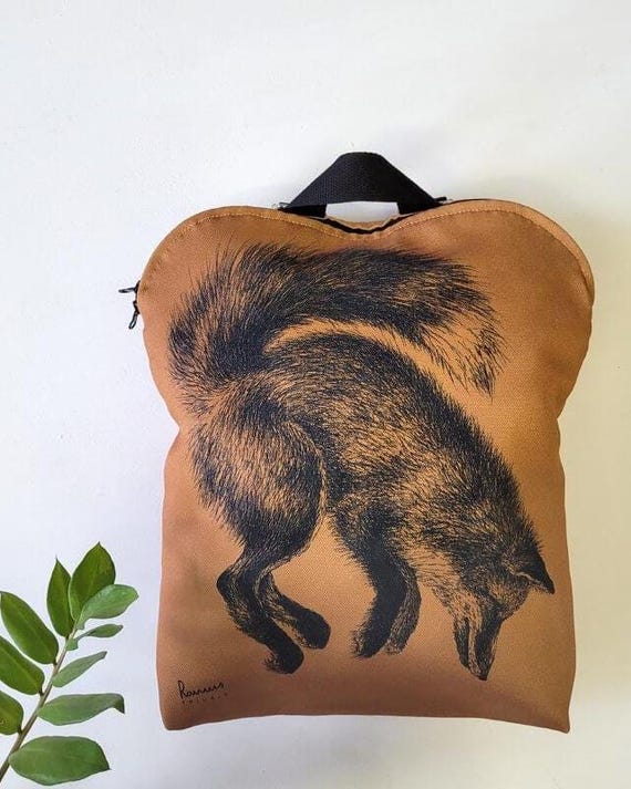 Fox Print Backpack, Cottagecore Bag, Woodland Backpack, Everyday Backpack, Forest Aesthetic Backpack, Nature Lover Gift, Travel Backpack