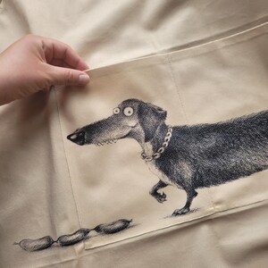 Dachshund Apron: Sausage Dog Kitchen Accessory, Chef Gift image 5
